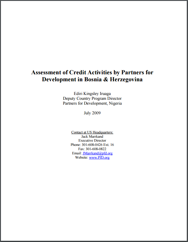 Micro-Credit Assessment Bosnia & Herzegovinia